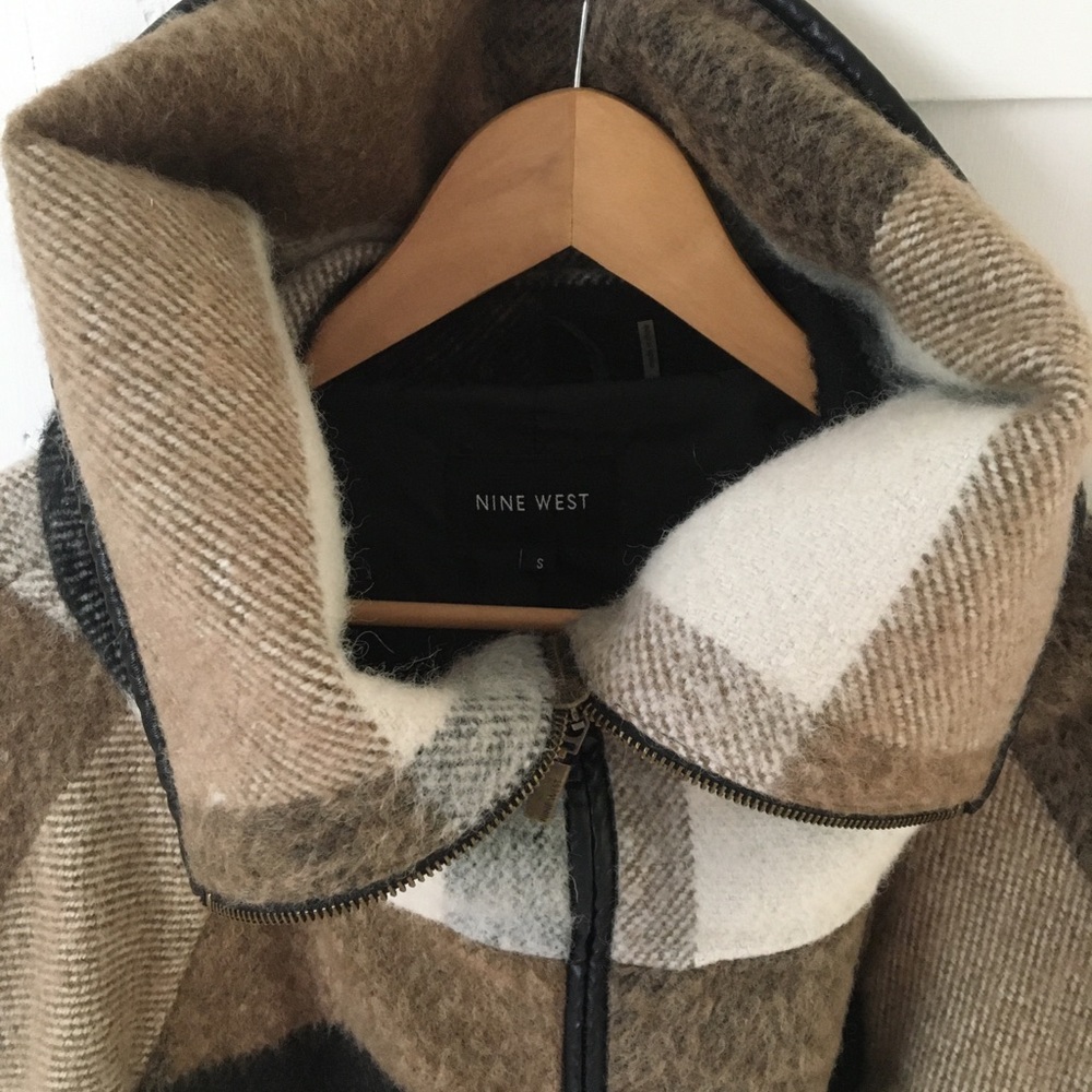 Nine West Crop Sleeve Wool Coat - Picture 2 of 13